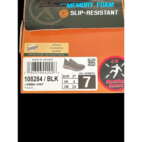 Skechers Work Emma Knit Slip Resistant Shoes Womens 7 Black Memory Foam 108284 - Picture 13 of 14